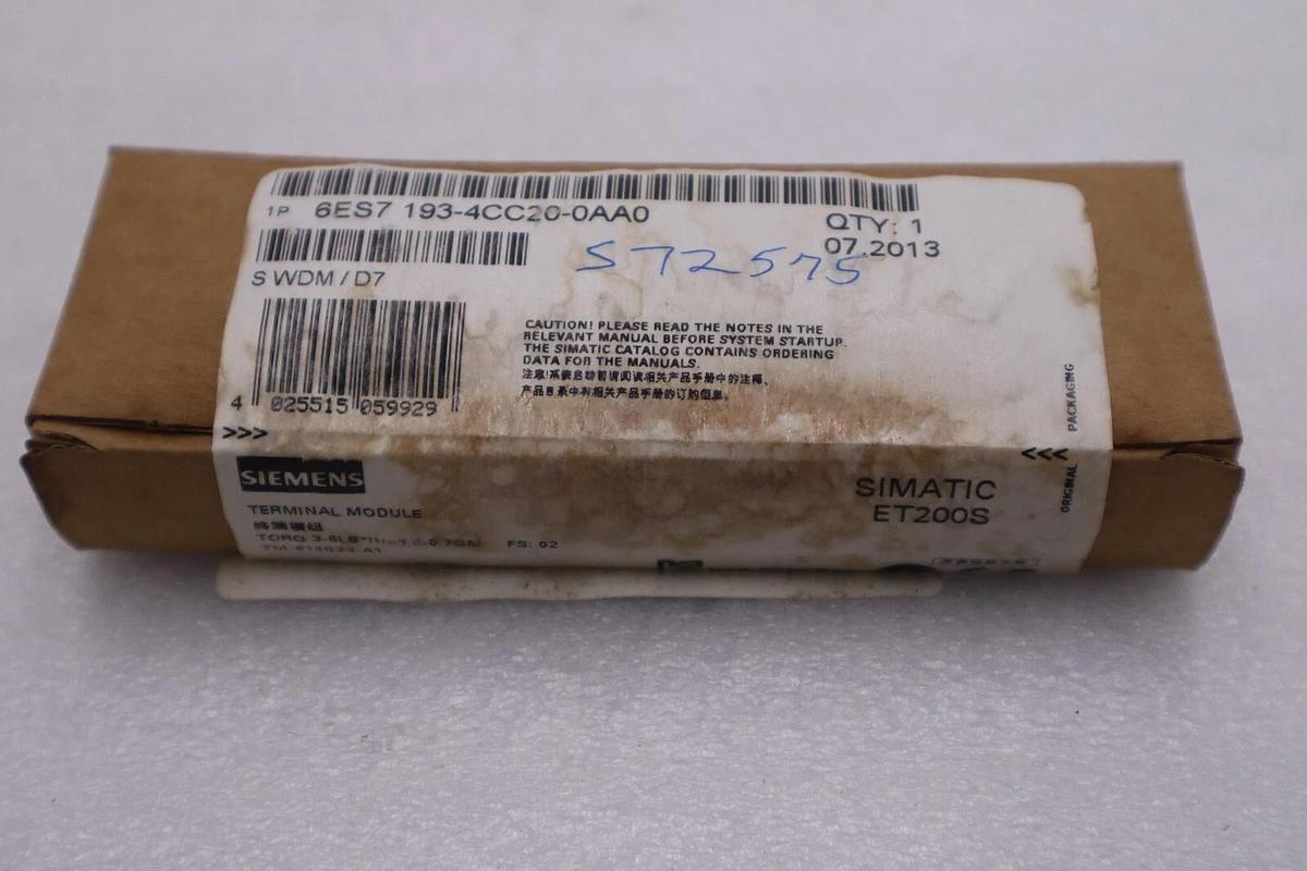 NEW SIEMENS 6ES7 193-4CC20-0AA0 TERMINAL MODULE STOCK G850A