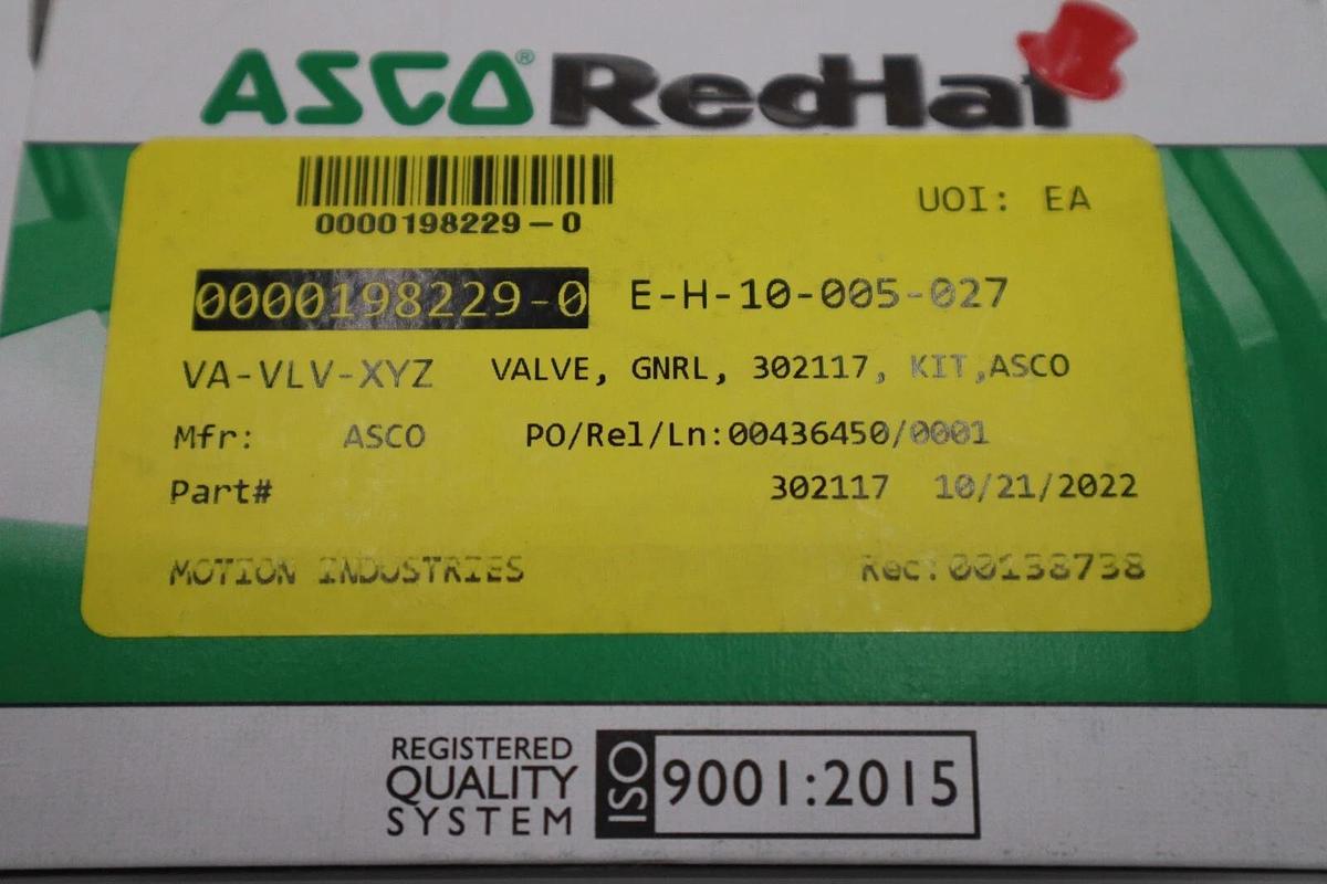 NEW ASCO 302117 Solenoid Valve Rebuild Kit STOCK G814A