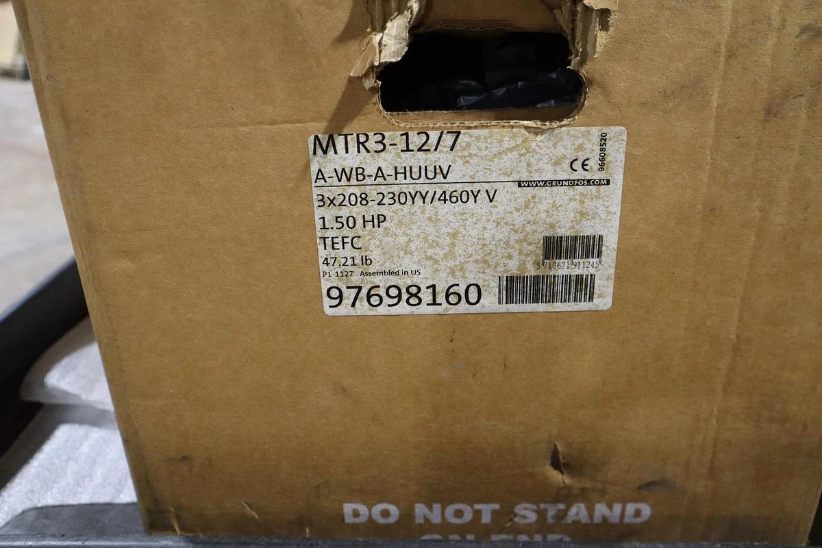 Used NEW GRUNDFOS MTR3-12/7 A-WB-A-HUUV PUMP 1.5HP 3466 RPM 60HZ STOCK HS35