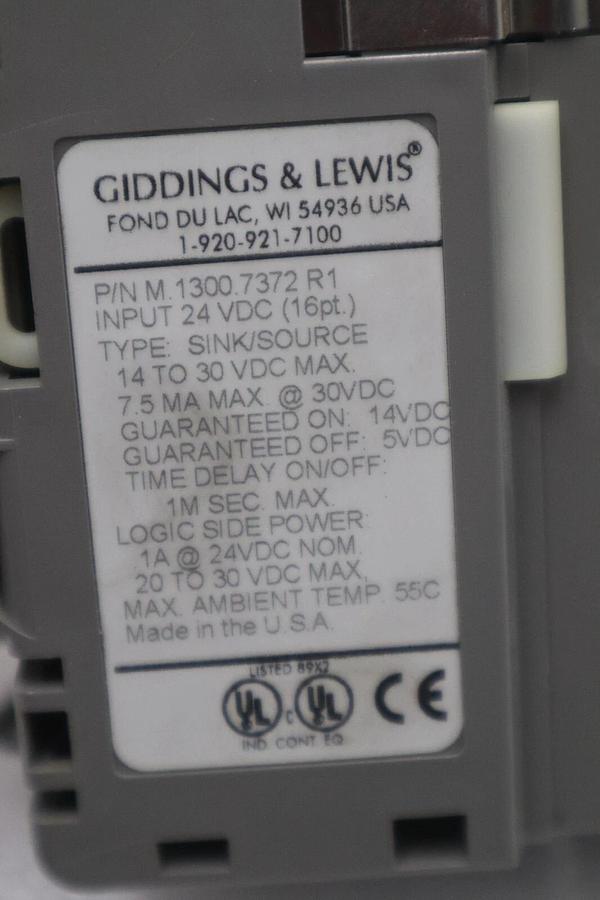 Used Giddings & Lewis M.1300.7372 R1 Input Module 24VDC SINK/SOURCE STOCK K-2919-A