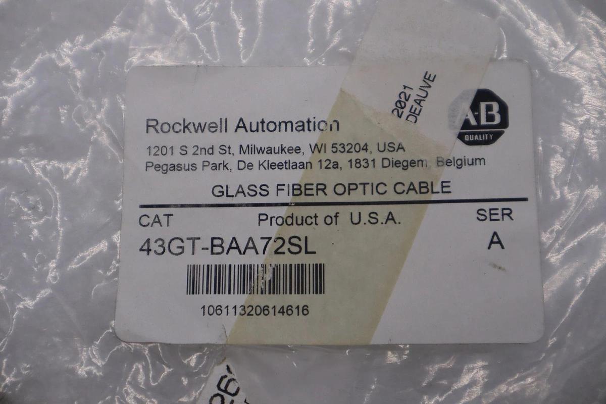 Used NEW Allen-Bradley 43GT-BAA72SL Fiber Optic Cable STOCK H1638A