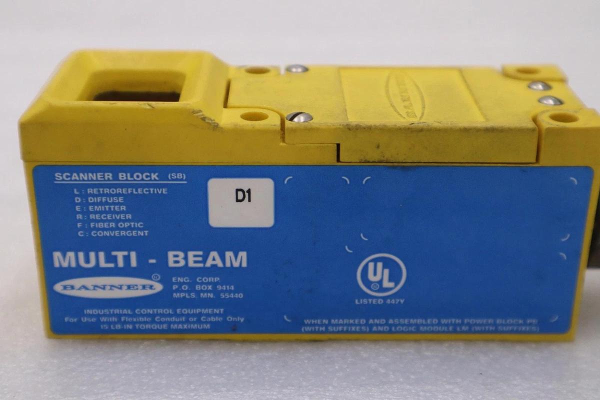 Used BANNER Model D1 Multi Beam Scanner Block STOCK H1672A