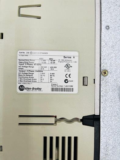 Used Allen-Bradley 20BD022A0AYNAND0 15HP PowerFlex 700 AC Drive 480V #K-1686