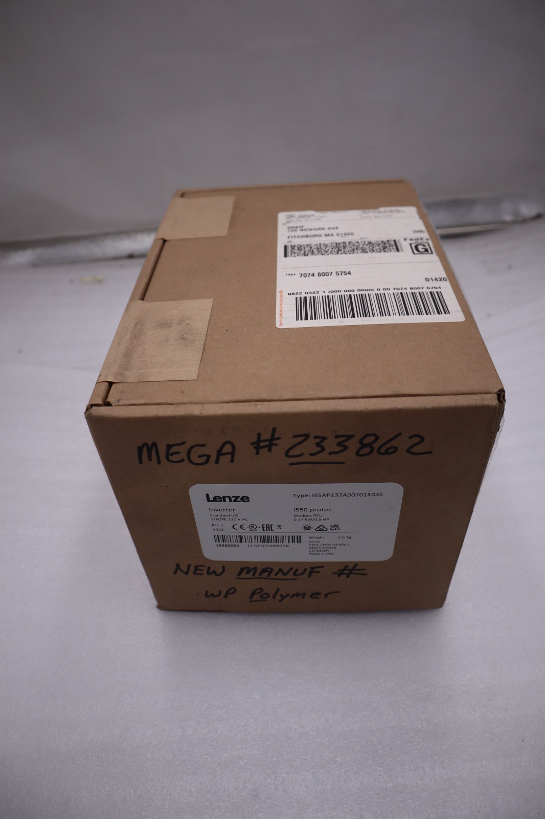 LENZE I55AP137A00701K03S INVERTER DRIVE I550 PROTEC SERIES - STOCK GF41