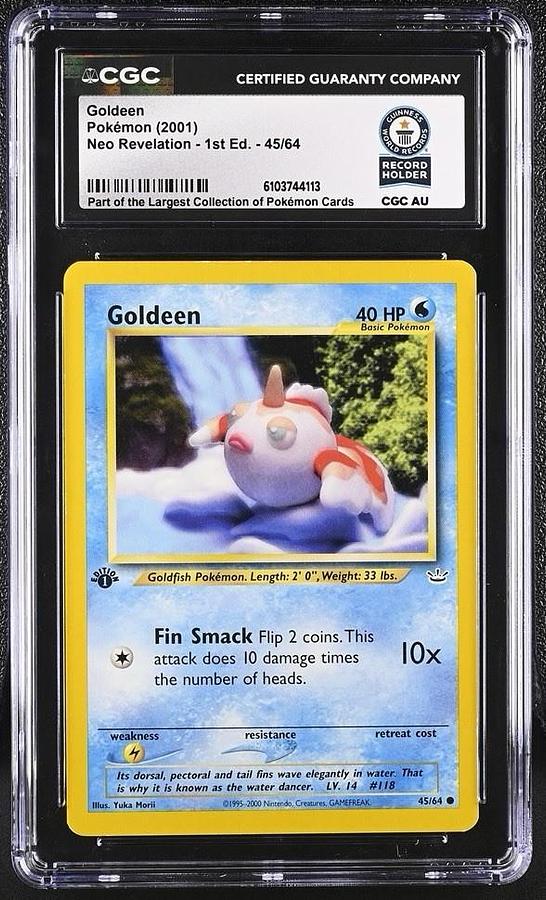 Used 2001 Pokemon Neo Revelation 1st Edition Goldeen 45/64 CGC WORLD RECORD 1/1