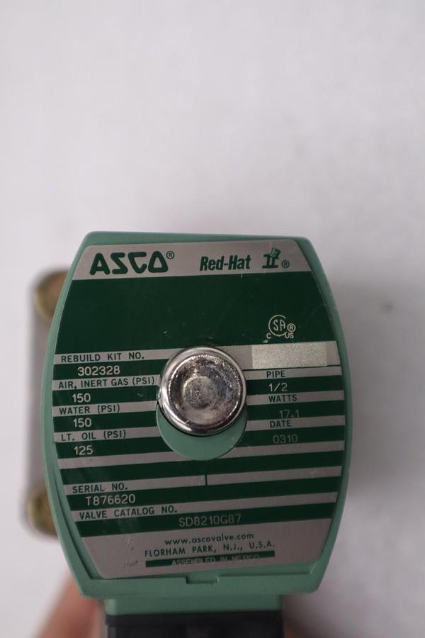Used NEW OPEN BOX ASCO RED HAT SOLENOID VALVE SD8210G87 STK L88C