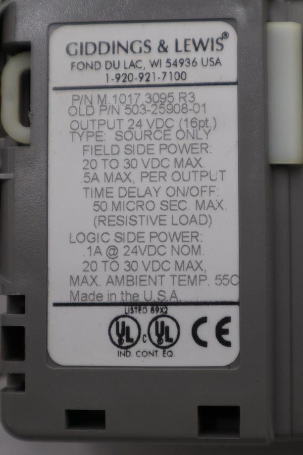Used GIDDINGS & LEWIS DANAHER MOTION M.1017.3095 R3 / M10173095 R3 MODULE #6010