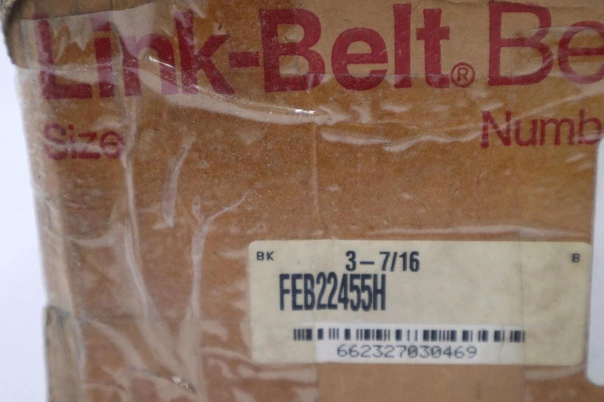 Used Link-Belt, Rexnord FEB22455H, 4 Bolt Flange Expansion Bearing, 3-7/16" Shaft NEW
