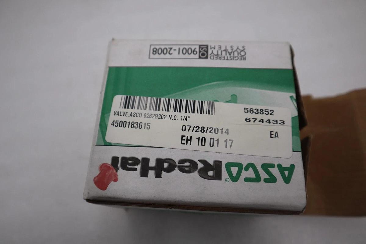 Used NEW OPEN BOX Asco SC8262H202 120V Ac Solenoid Valve 1/4" Pipe Size STOCK G825A