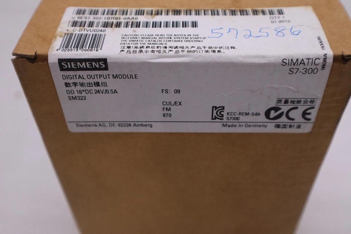 6ES7 322-1BH01-0AA0 Siemens S7-300 Digital Output Module NEW SEALED BOX #G386A 40892560640