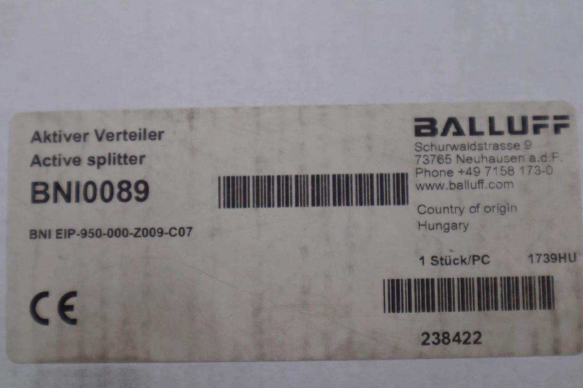 BALLUFF 950-000-Z009-C07 ETHERNET SWITCH BNI0089 STOCK #K-3875