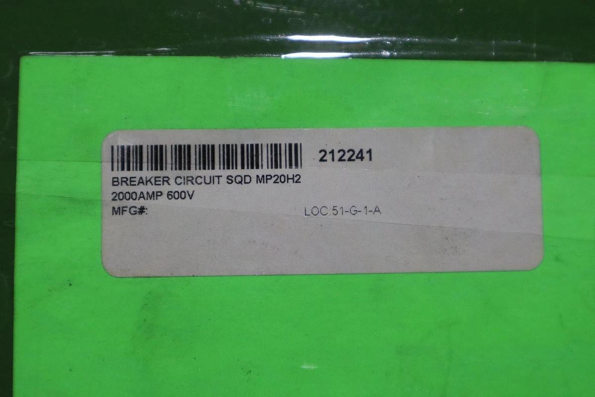 Used SQUARE D MP20H2 MASTERPACT CIRCUIT BREAKER 2000 STOCK CC59