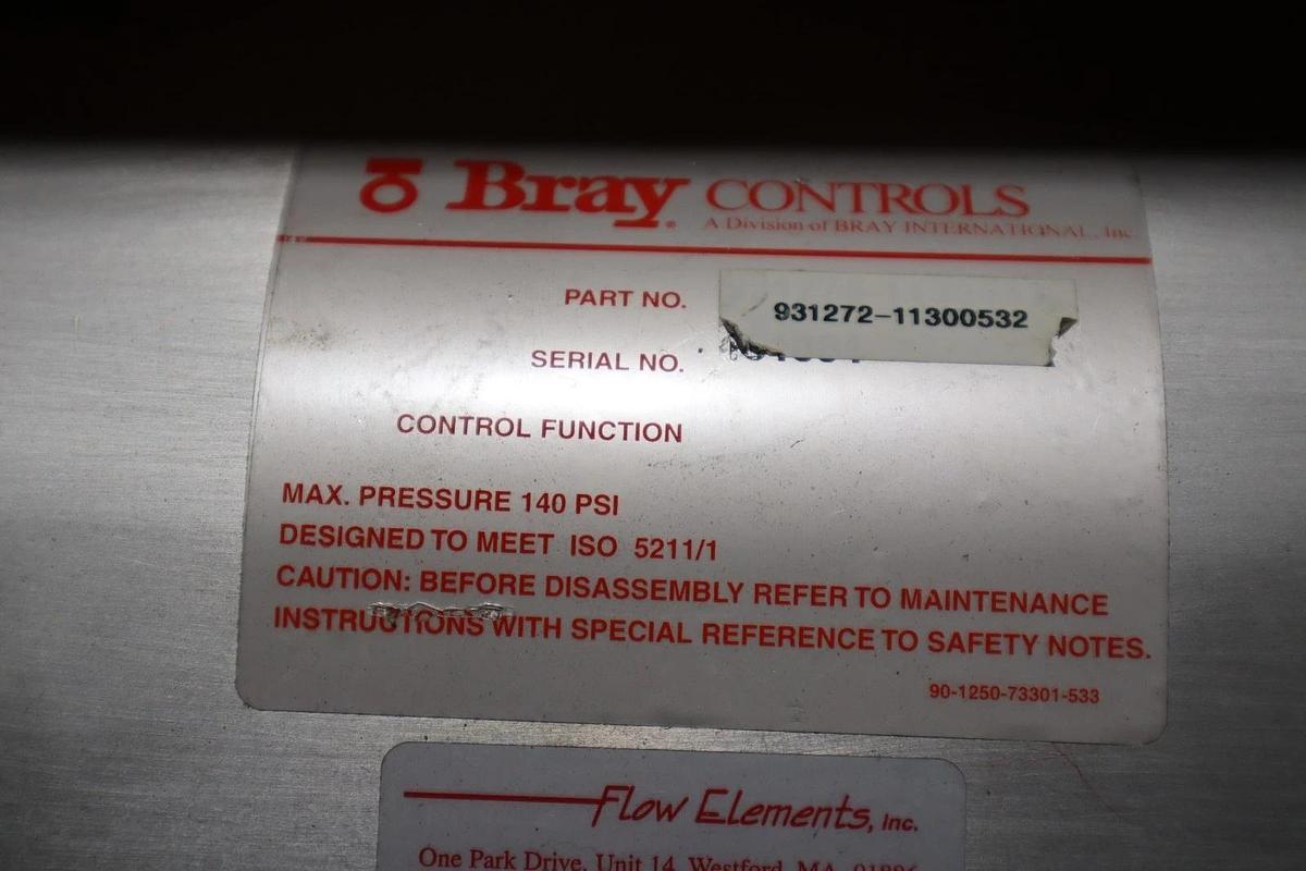 Used Bray 931272-11300532 Pneumatic Actuator w/ Valve -STOCK GF224