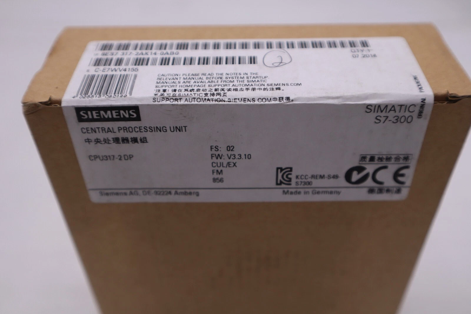 Used NEW SEALED SIEMENS 6ES7 317-2AK14-0AB0 CPU MODULE CPU317-2 DP 6ES7317-2AK14-0AB0