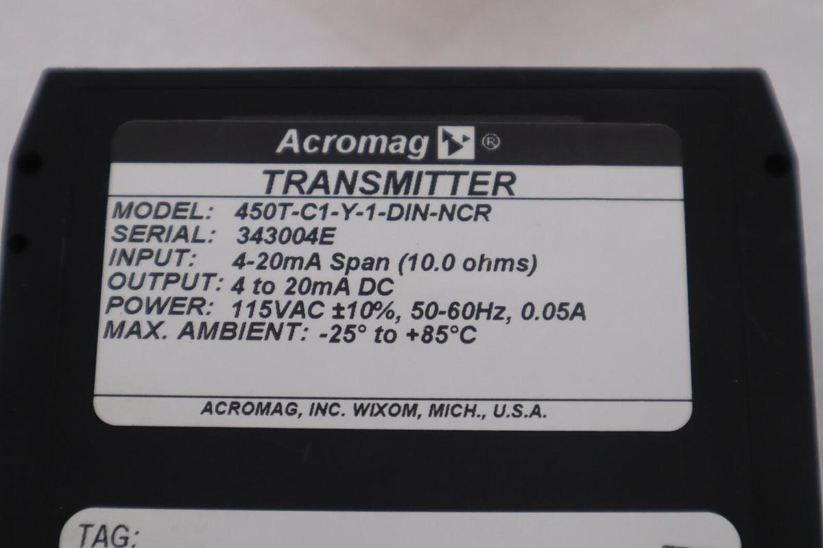Used ACROMAG 450T-C1-Y-1-DIN-NCR / 450TC1Y1DINNCR (NEW) STOCK G567A