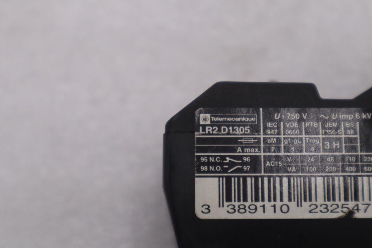 Used SCHNIDER LR2-D1305 THERMAL OVERLOAD RELAY STOCK #K-3671