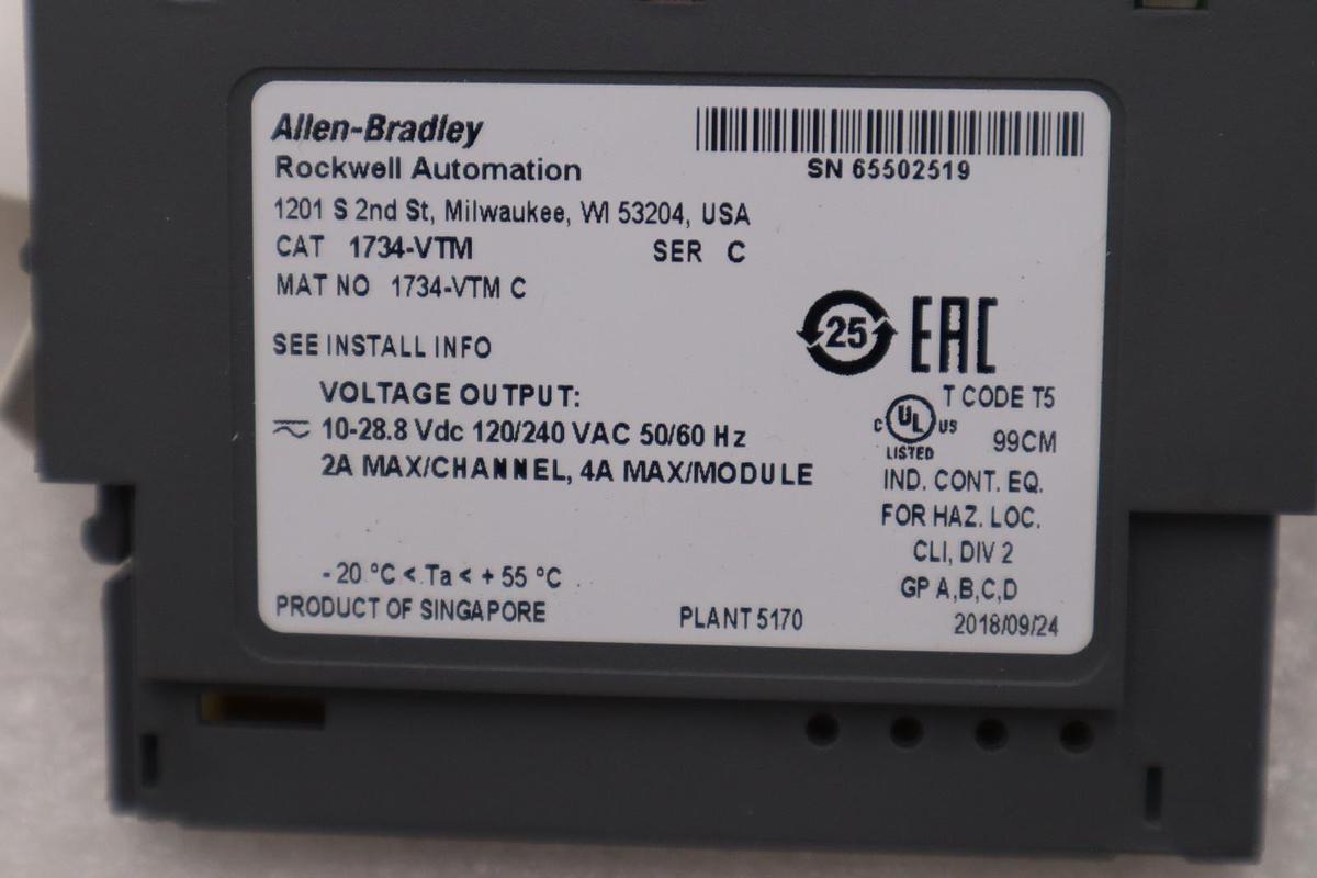 NEW ALLEN BRADLEY 1734-VTM PLC MODULE STOCK H1098A