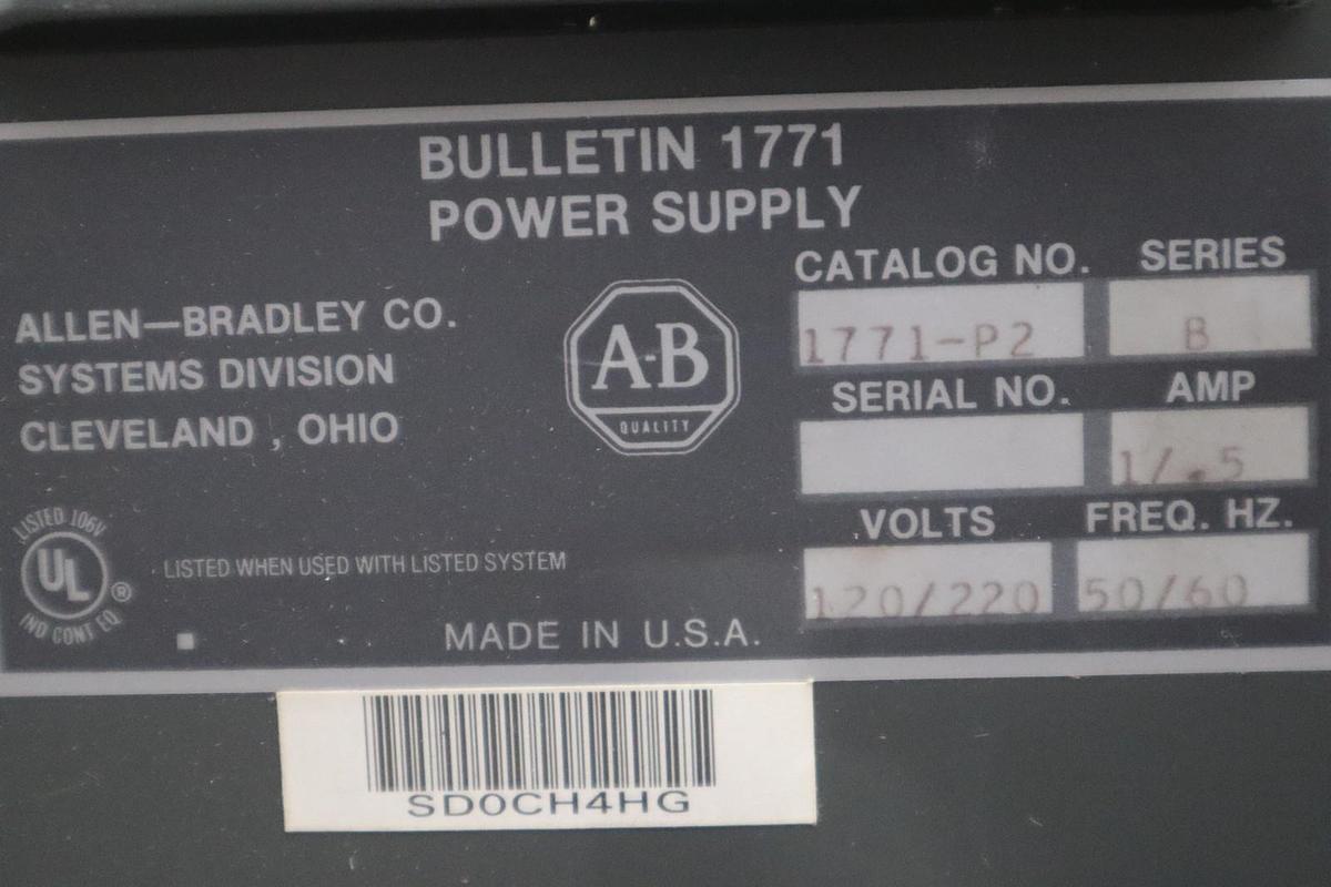 Used AB Allen Bradley 1771-P2 Power Supply STOCK GF815A