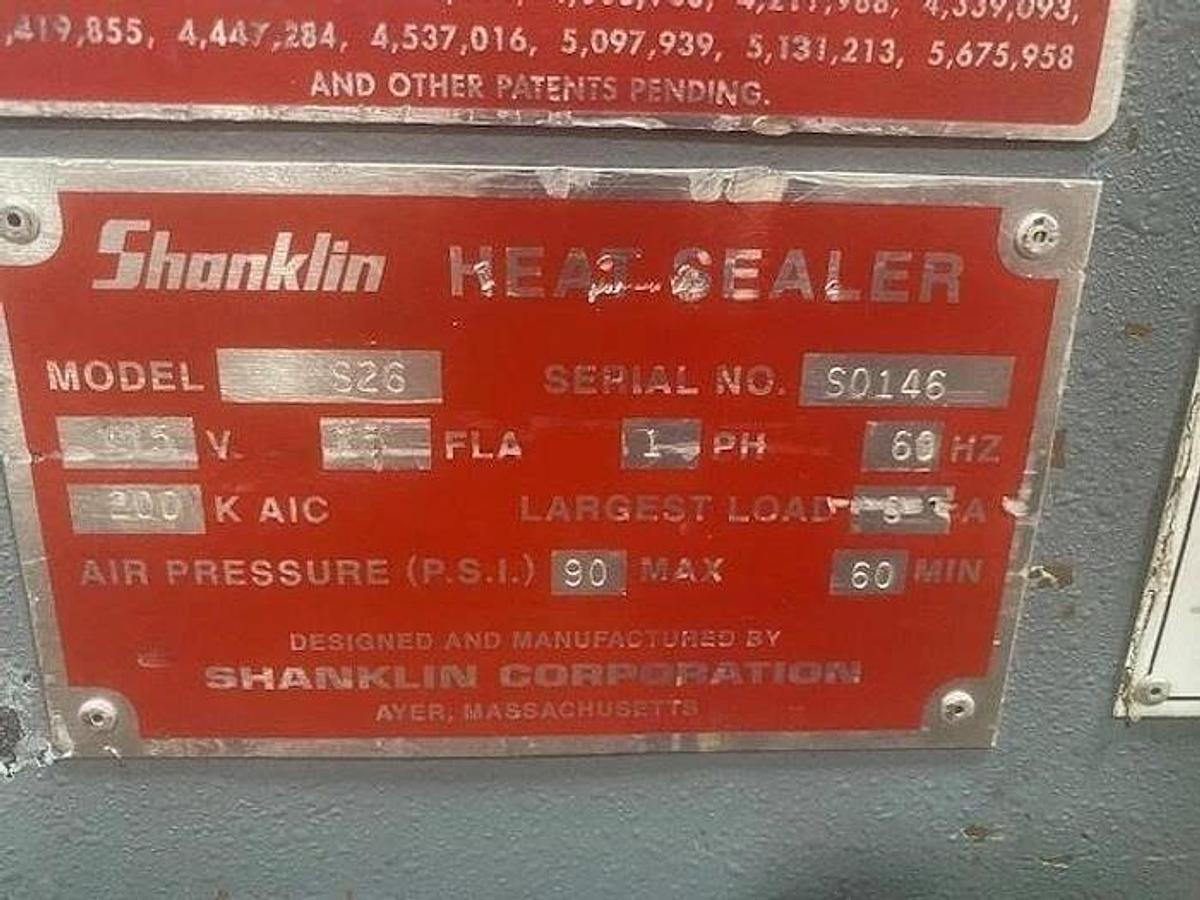 Used SHANKLIN MODEL S -26 SEMI - AUTOMATIC L - BAR SEALER