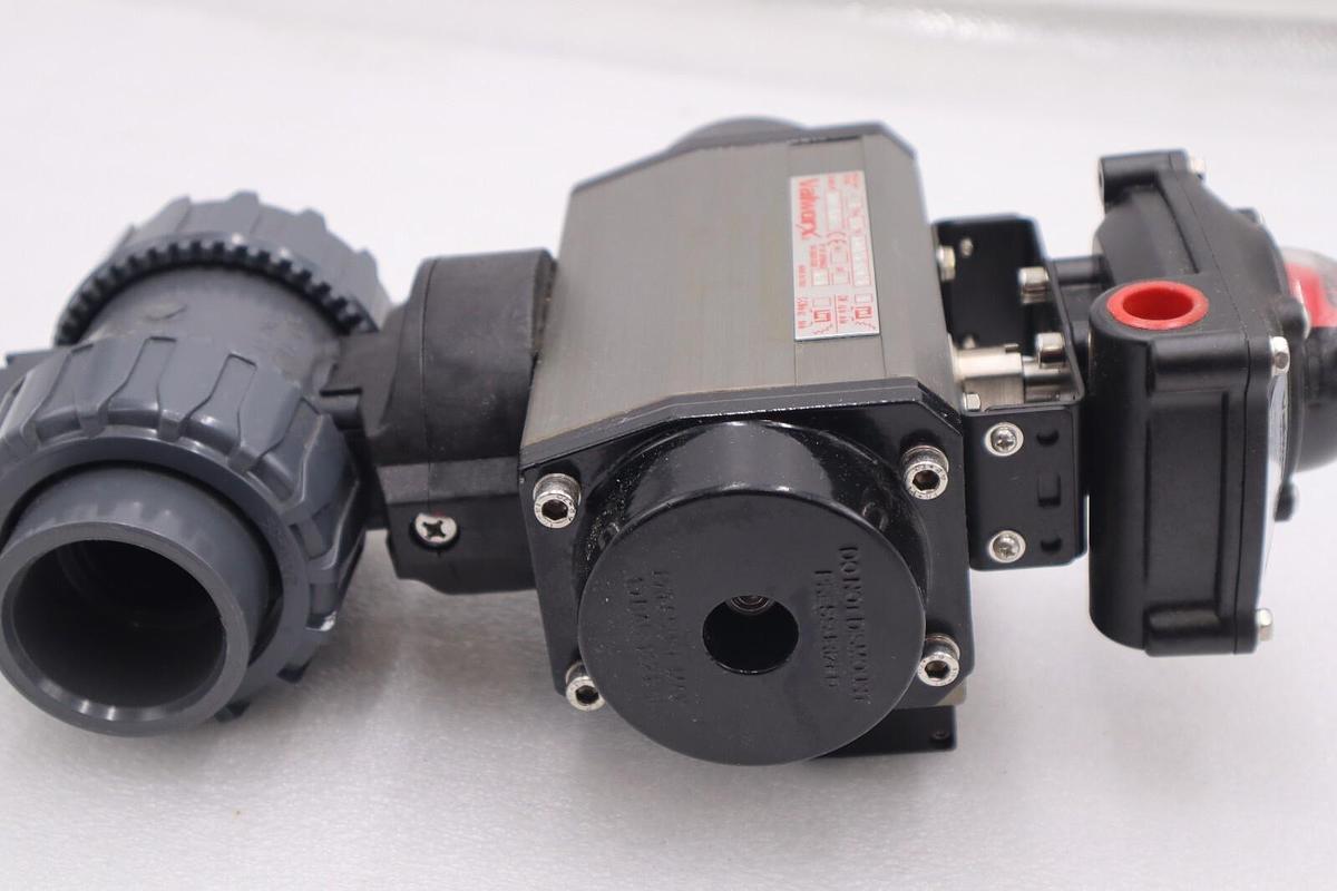 Used VALWORX 530175 AP075 PNEUMATIC ACTUATOR W/ 529102A SOLENOID 529910A VALVE #008-A