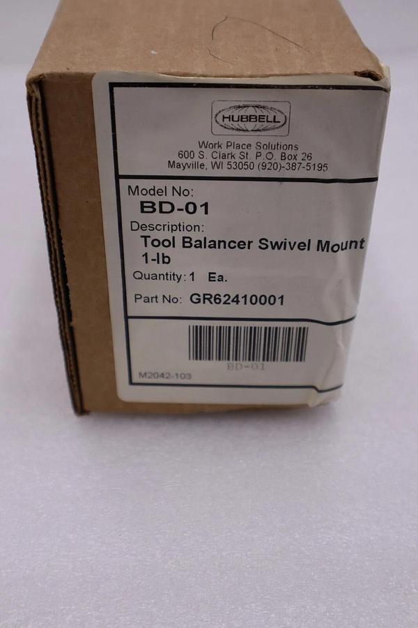 Used NEW HUBBELL BD-01 Tool Balancer 6 ft L Galvanized Steel 6HH07 STOCK H181A 783246008459