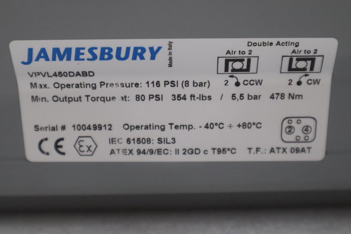 Used NEW OPEN BOX Jamesbury VPVL450DABD Valv-Powr Actuator STK SGF136