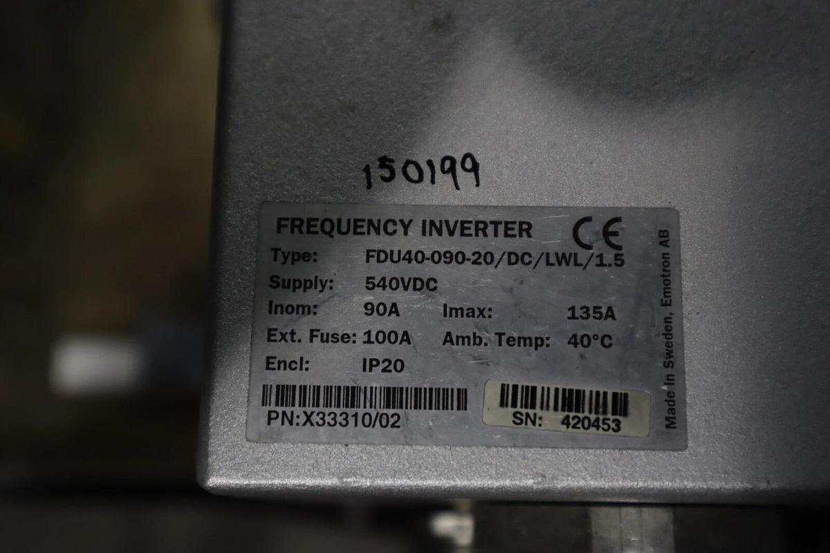 NEW EMOTRON FDU40-090-20/DC/LWL/1.5 SUPPLY 540VDC FREQUENCY INVERTER S-245