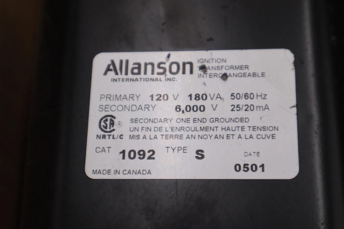 NEW ALLANSON 1092 TYPE S IGNITION TRANSFORMER STOCK 3705CC
