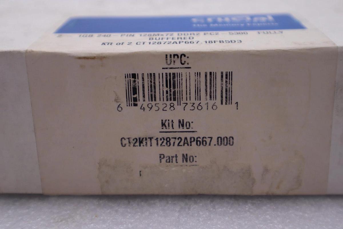 Used CRUCIAL ct12872ap667 FULLY BUFFERED STOCK #K-1876