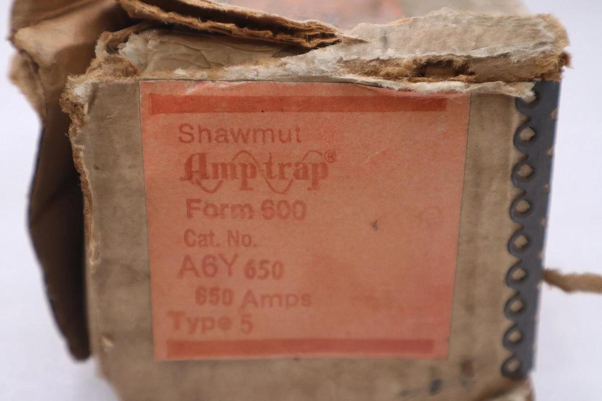 Used SHAWMUT A6Y6505/ A6Y650-5 DC FUSE 500V 650A A6Y TYPE 5 - STOCK 5802A