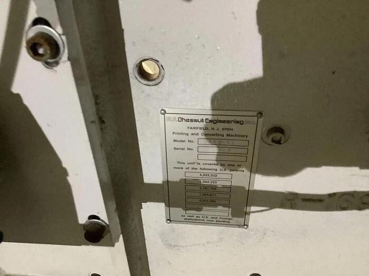 Used 15" WIDE CHESNUT ENGINEERING 1 COLOR PRINTER 2 ROLL ROTOGRAVURE AND LAMINATING