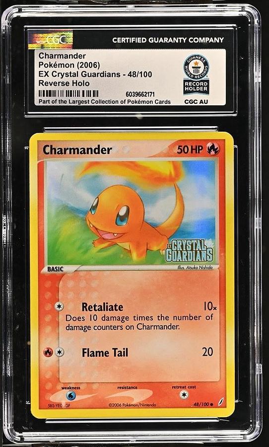 Used 2006 Pokemon EX Crystal Guardians Charmander #48 Reverse Holo CGC WORLD RECORD