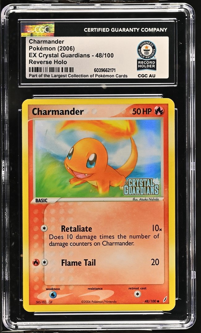 Used 2006 Pokemon EX Crystal Guardians Charmander #48 Reverse Holo CGC WORLD RECORD