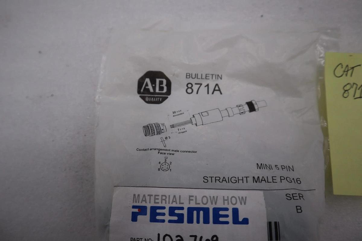 Used Allen Bradley 871A-TS5-N3 TERMINAL CHAMBER MINI STRAIGHT FEMALE STOCK H1592A