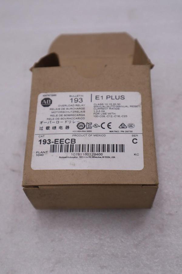 Used Allen-Bradley AB Plus Electronic Overload Relay 1-5A Trip Ind 193-EECB STK 860B