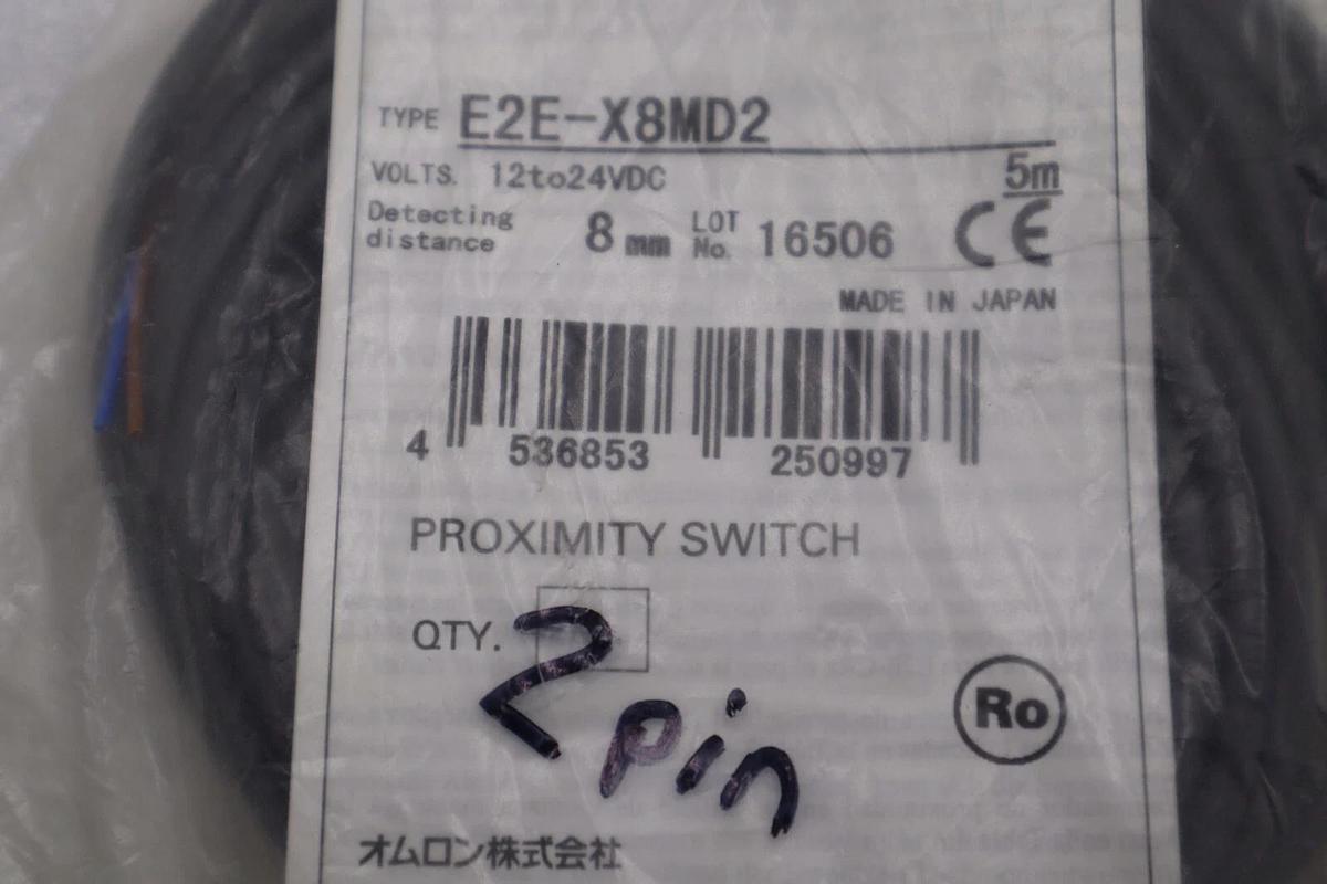 Used OMRON E2E-X8MD2 PROXIMITY SENSOR 8 MM SENSING DISTANCE UNSHIELDED STOCK B-1627
