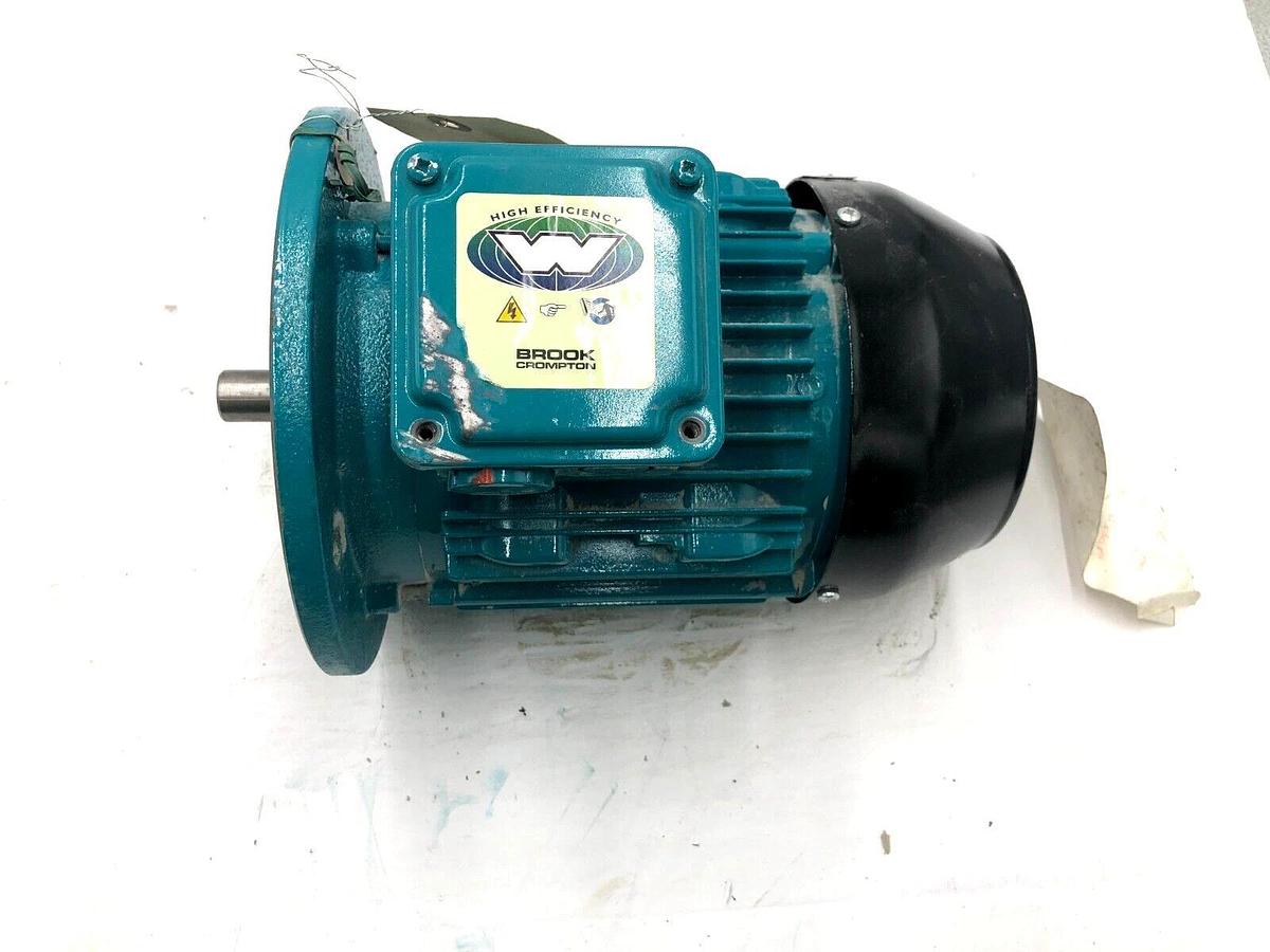 Used BROOK CROMPTON WU-DA80MM8-D AC MOTOR 3PH 834RPM 480V STOCK S-117