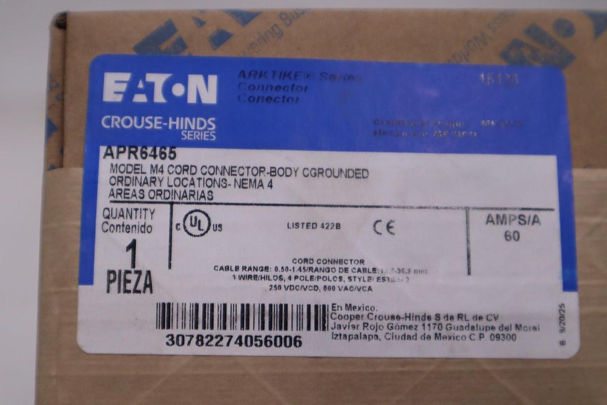 NEW EATON Crouse-Hinds Electrical Connector APR6465 STOCK GF1027