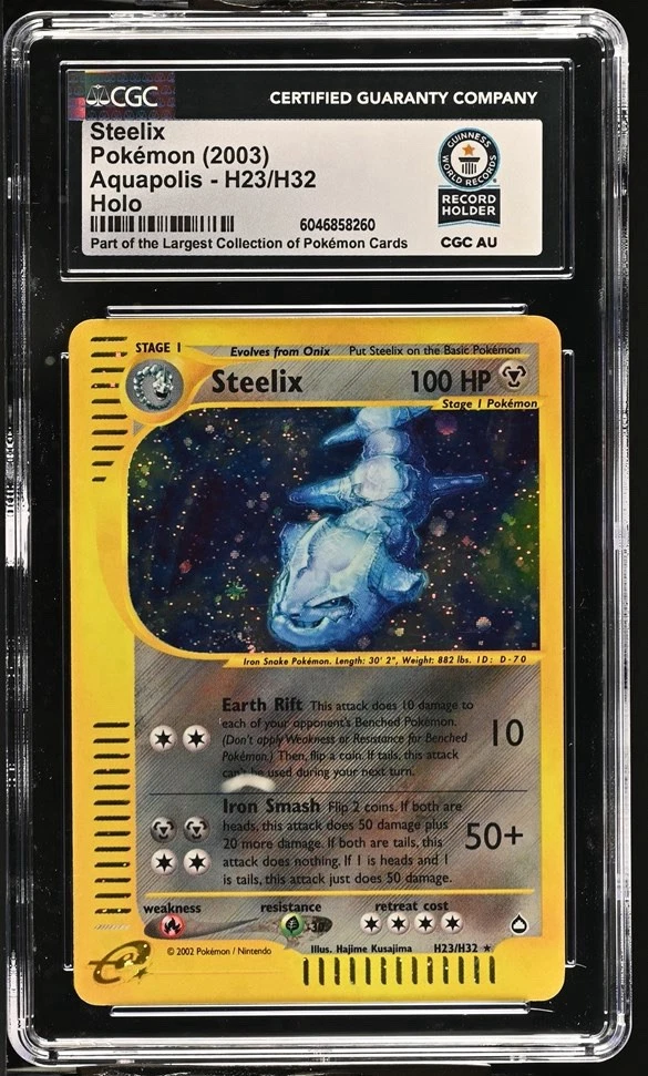 Used 2003 Steelix H23/H32 HOLO RARE Aquapolis Pokemon Card CGC WORLD RECORD 1/1