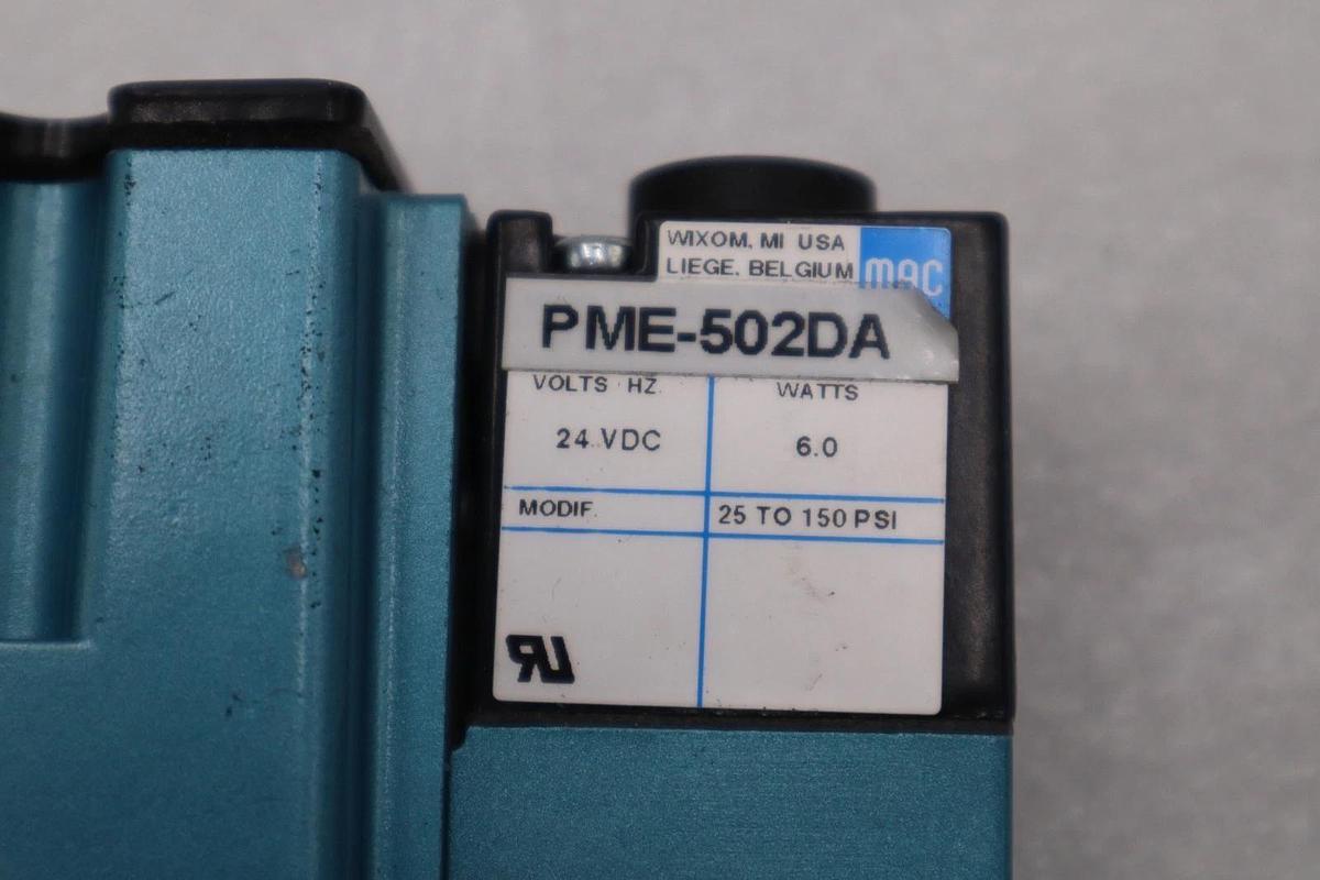 Used NEW MAC 6211C-000-PM-502DA W/ PME-502DA SOLENOID VALVE 6200 SERIES #H1398A