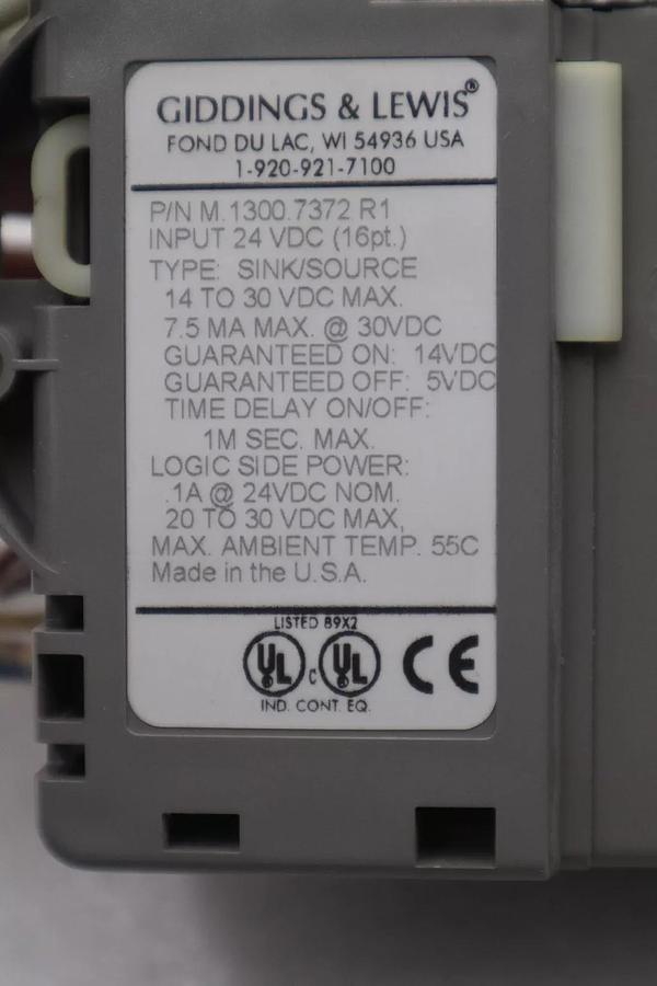 Used Giddings & Lewis M.1300.7372 R1 Input Module 24VDC SINK/SOURCE STOCK K-2918-A