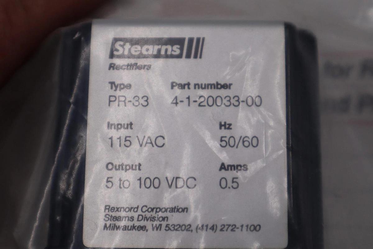 STEARN PR-33 RECTIFIER 4-1-20033-00 STOCK H1144A