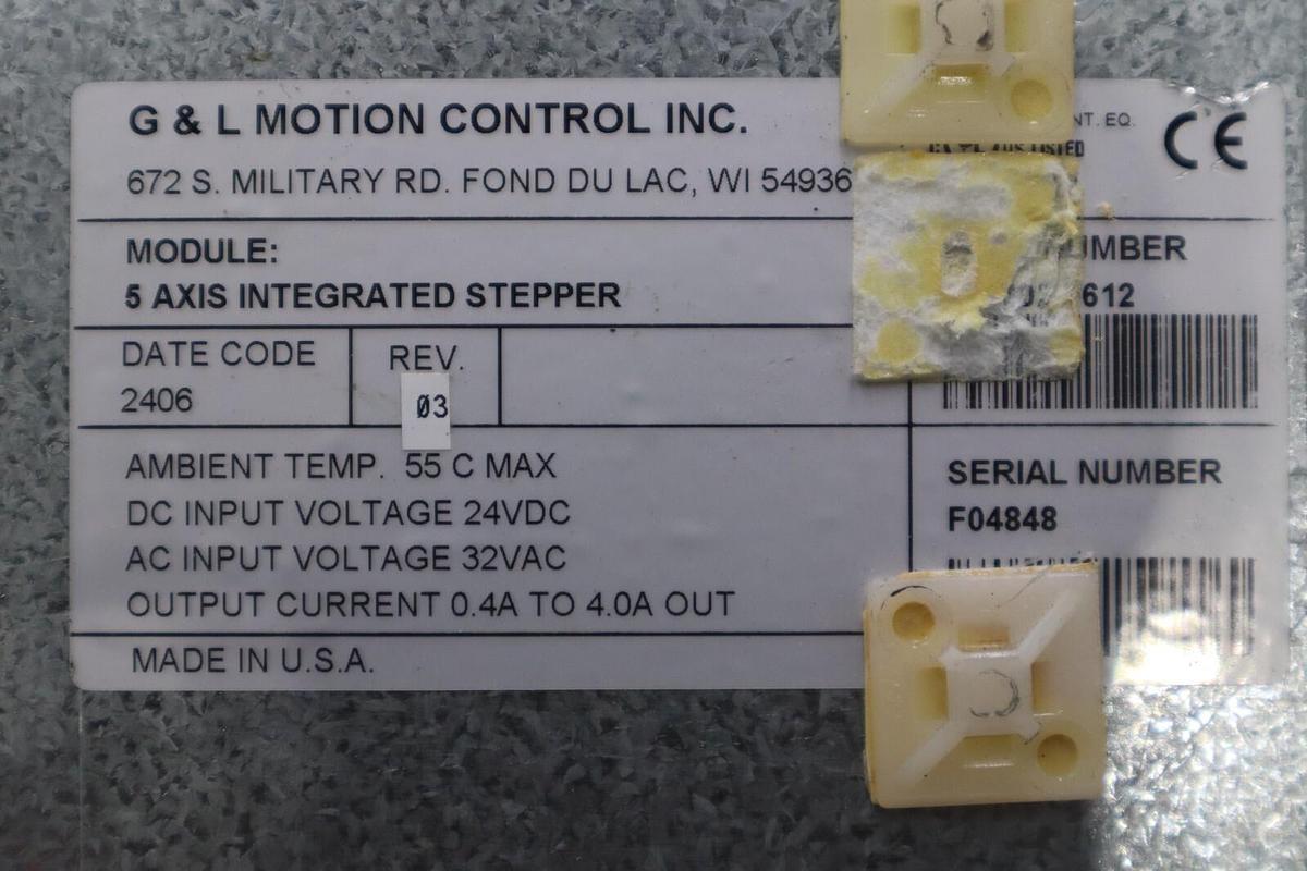 Used G & L MOTION CONTROL M.1302.7612 5-Axis Integrated Stepper 32Vac STOCK K-153-C