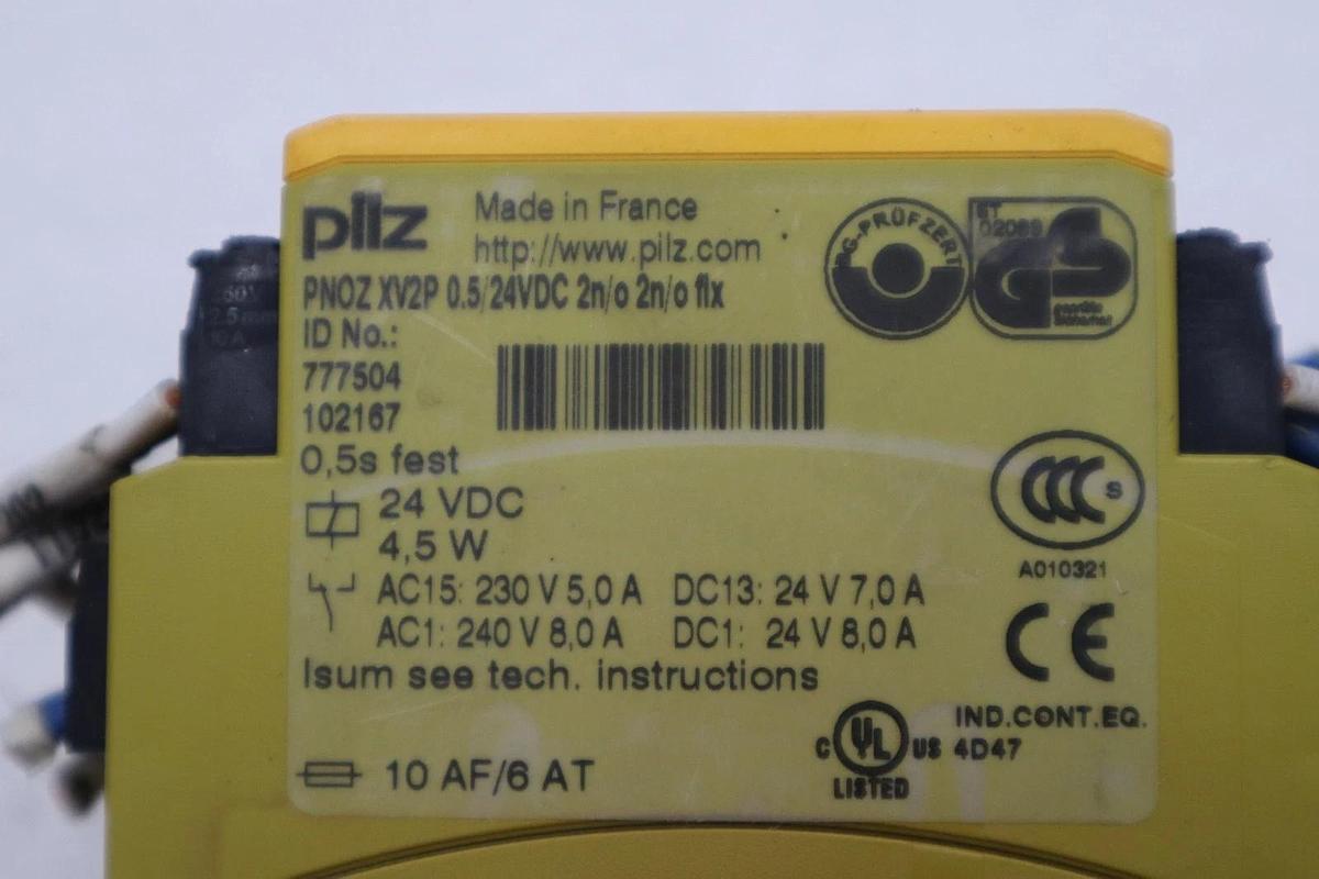 Used PILZ 777504 Safety Relay PNOZ XV2P 0.5/24VDC 2N/o 2N/o STOCK H1825