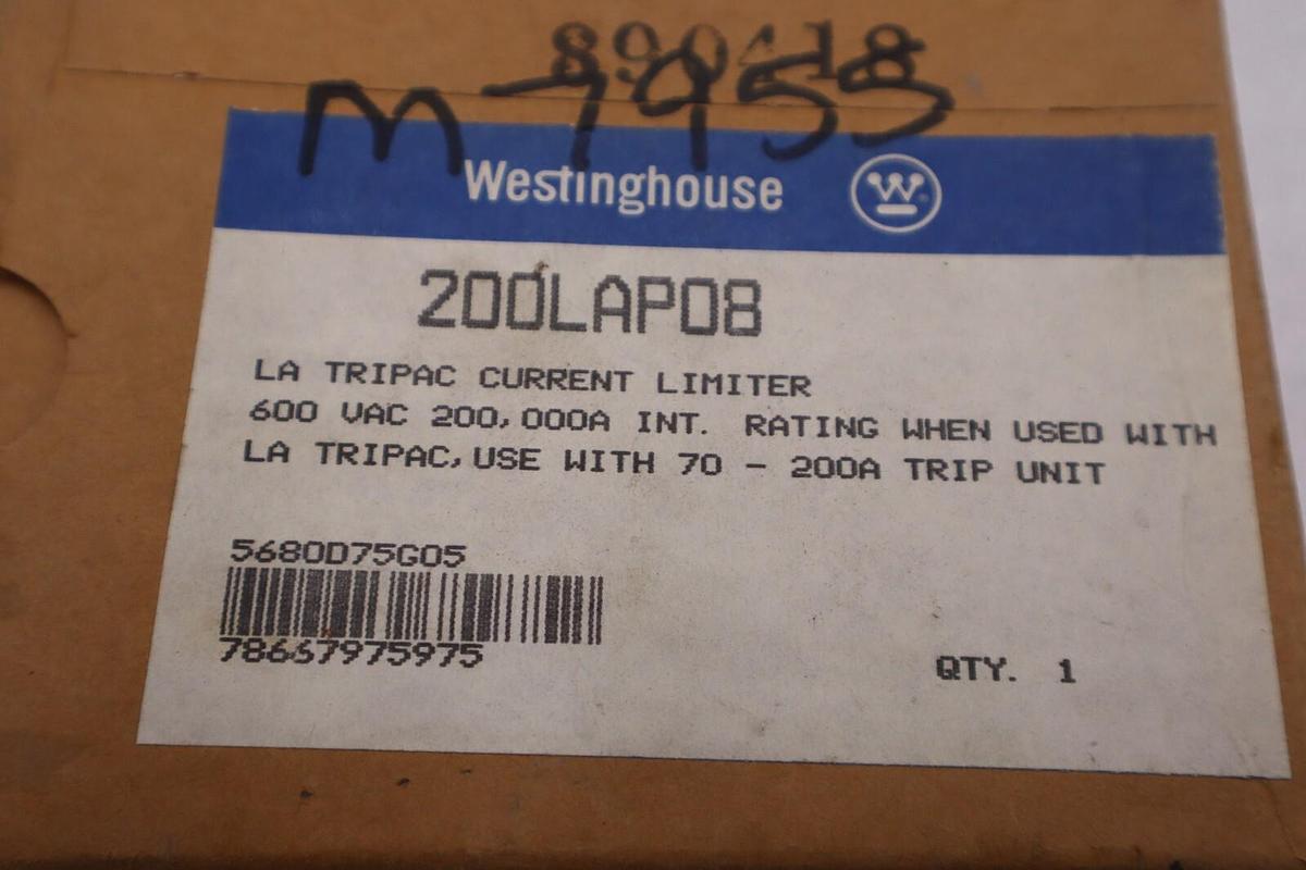Used LOT OF 2 NEW OPEN BOX Westinghouse 200LAP08 TRI PAC Current Limiter STOCK 5657-A