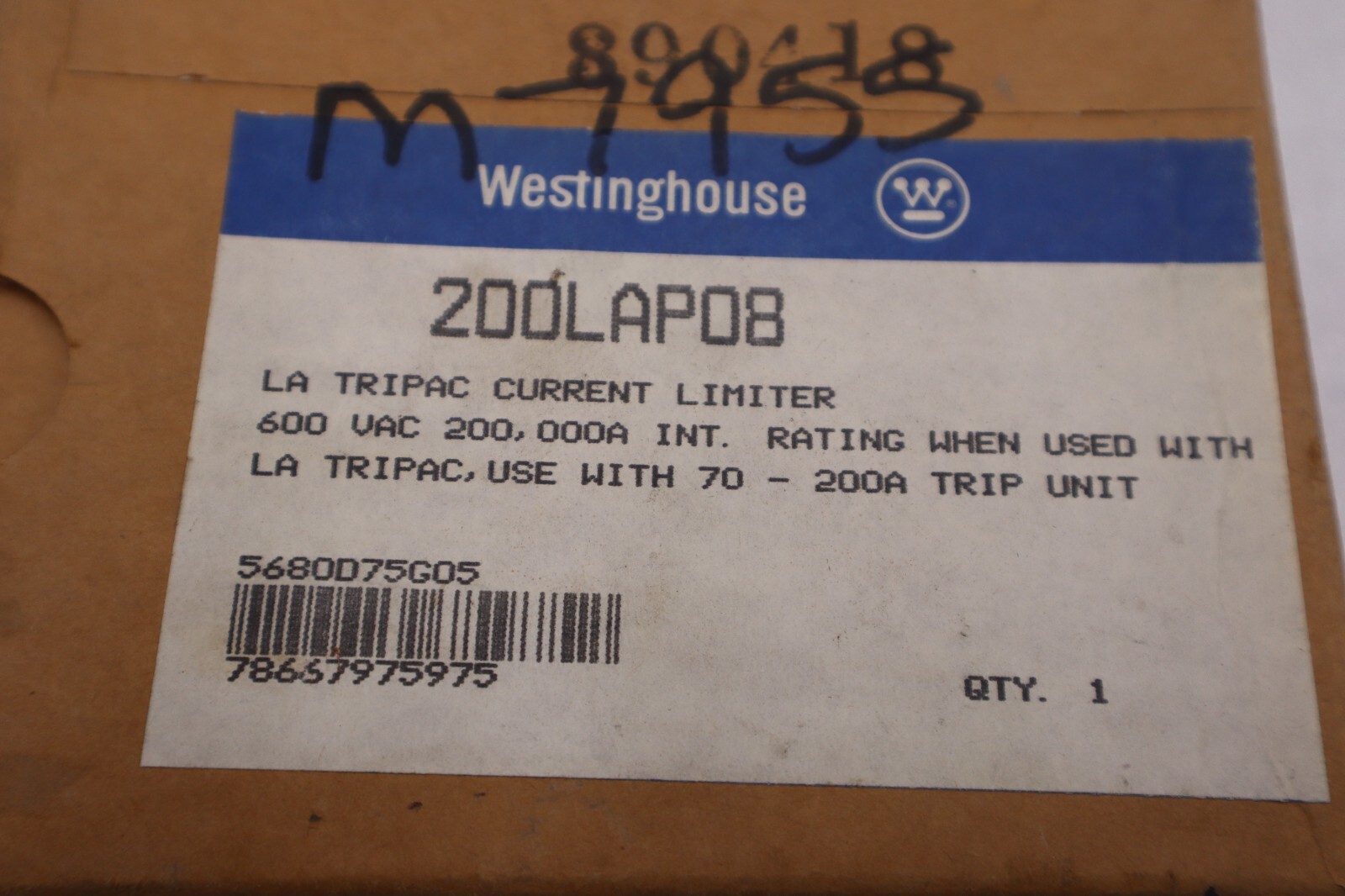 Used LOT OF 2 NEW OPEN BOX Westinghouse 200LAP08 TRI PAC Current Limiter STOCK 5657-A