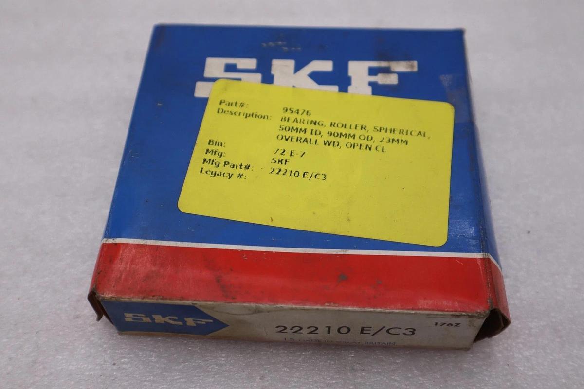 New In Box SKF 22210 E/C3 Spherical Roller Bearing STOCK K4007CC