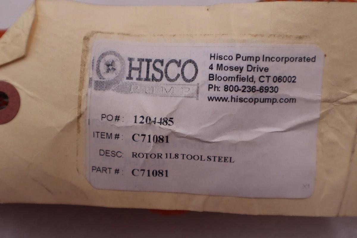 HISCO C71081 ROTOR 1L8 TOOL STEEL - STOCK SGF245