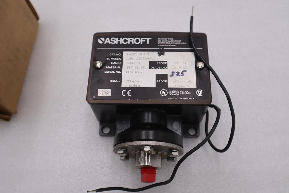 Used ASHCROFT B420S XFMRN PRESSURE SWITCH 1000 PSI STOCK GF110A