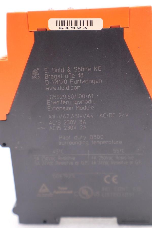 Used DOLD & SOHNE LG5929 SAFEMASTER SAFETY RELAY STOCK #K-1034A